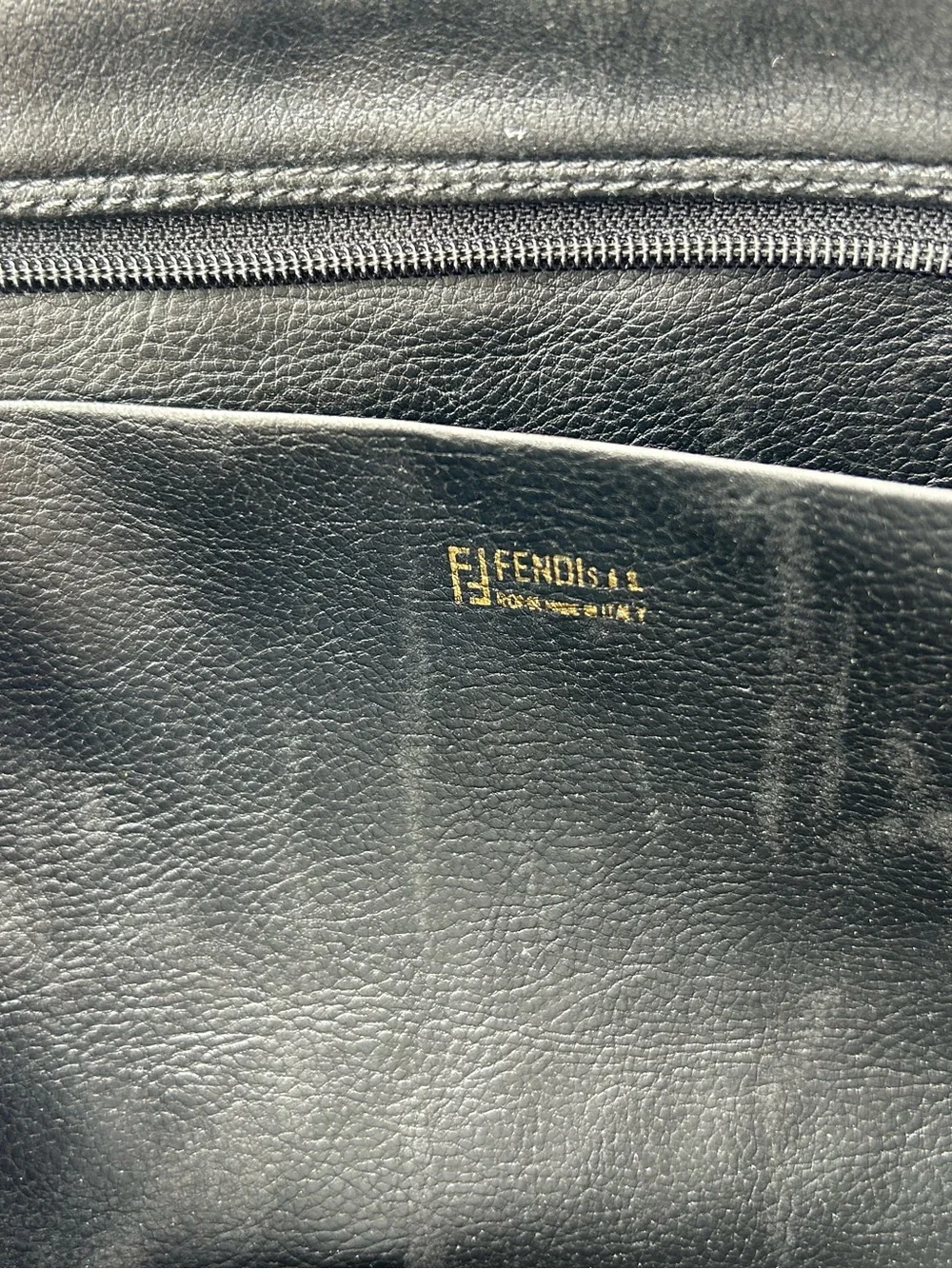 Vintage Fendi Black Monogram Zucca large clutch or portfolio pouch